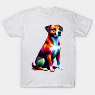 Colorful Danish-Swedish Farmdog in Artistic Splash Style T-Shirt